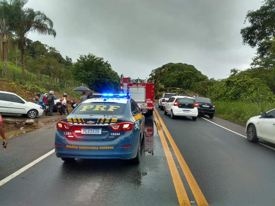 Policia e Bombeiros no local. 