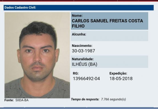 Carlos está preso em Itabuna.