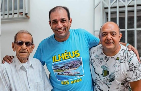 Mário, Gileno e o filho.